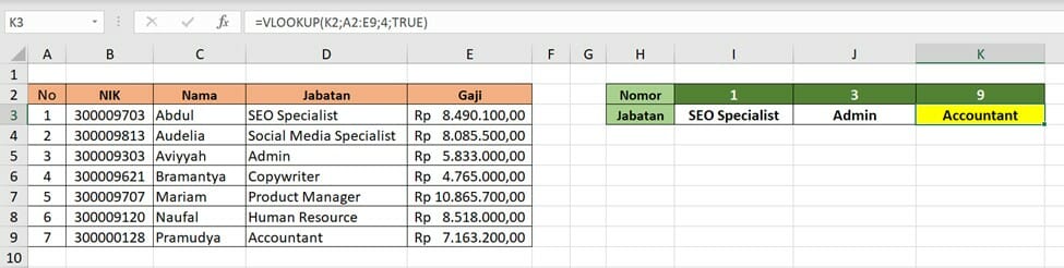 Cara Menggunakan Rumus TRUE HASIL 