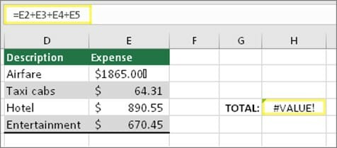 rumus error VALUE