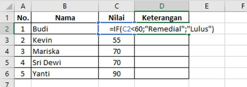 tutorial rumus if tunggal