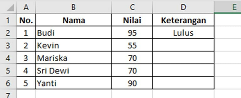 tutorial rumus if hasil