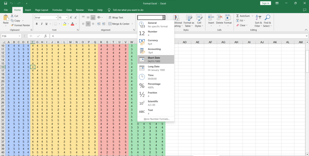 format cell excel