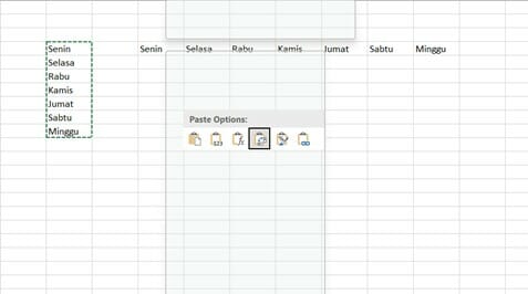 fitur transpose excel